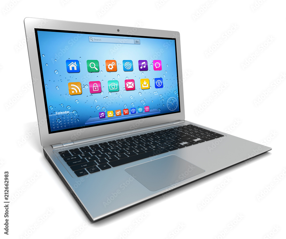 laptop computer single 3d illustration laptop computer single 3d illustration