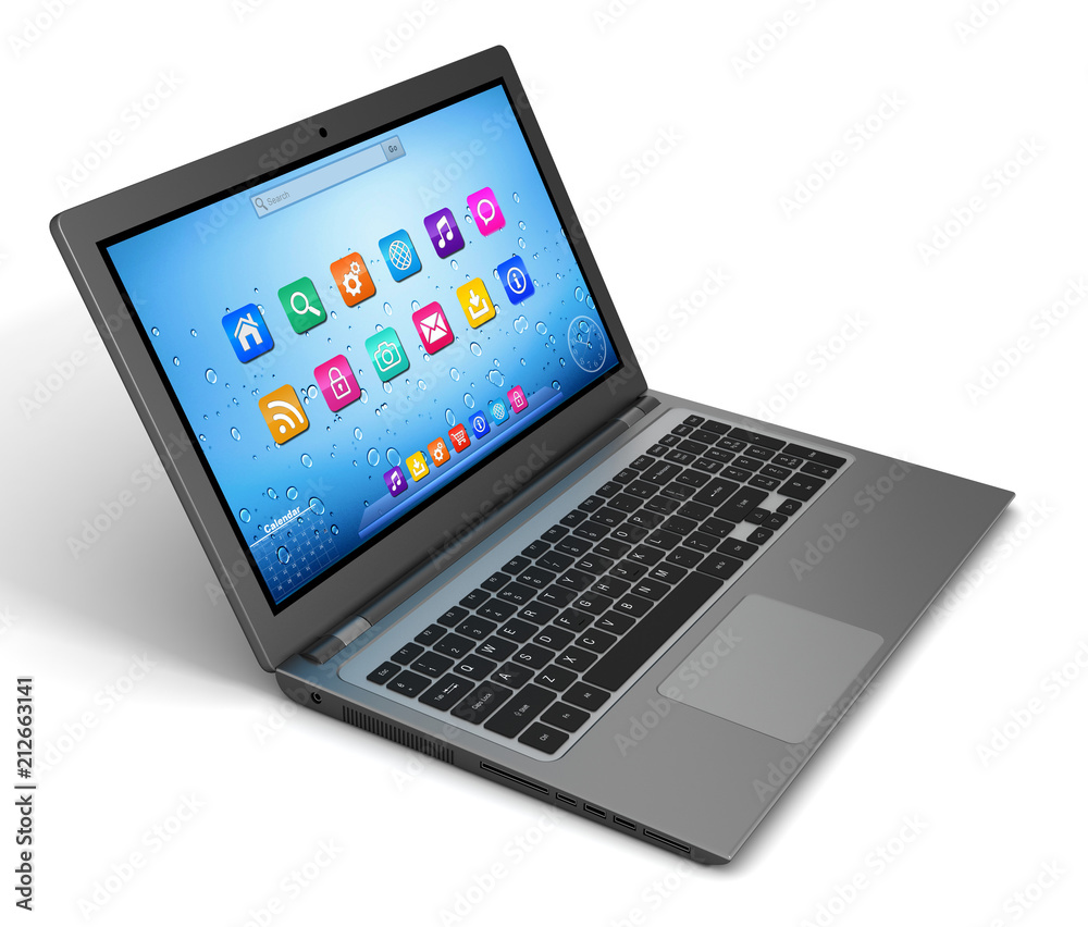 laptop computer single 3d illustration laptop computer single 3d illustration