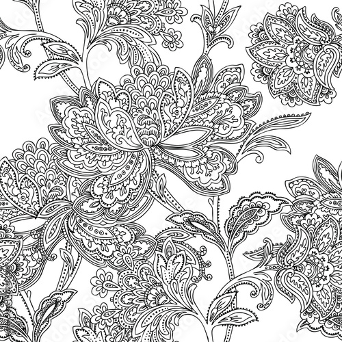 Seamless pattern with flowers orchids
