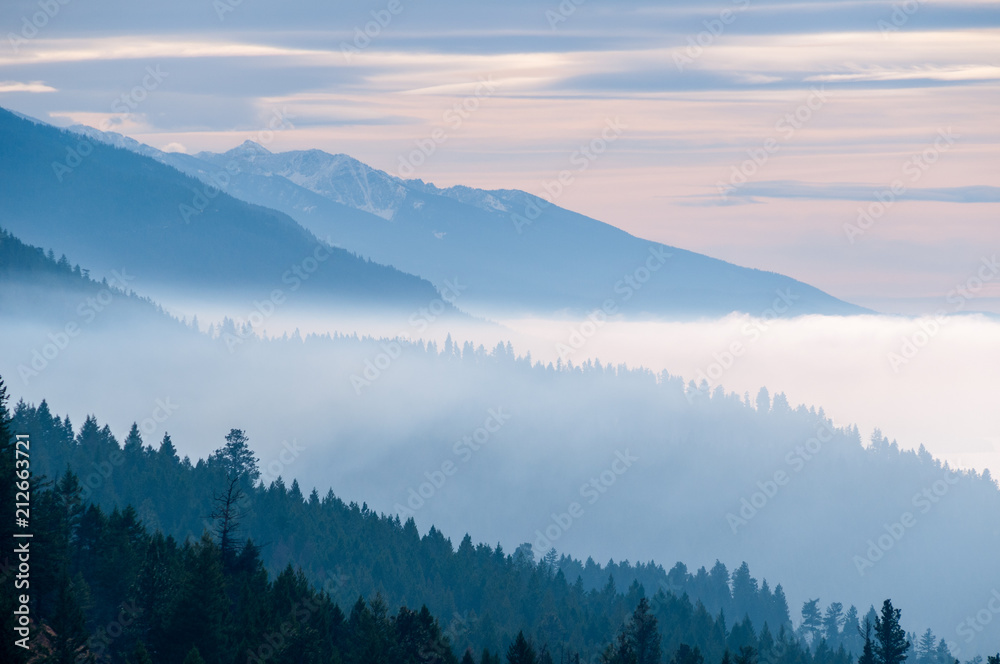 Misty view of Flathead Lake Misty view of Flathead Lake