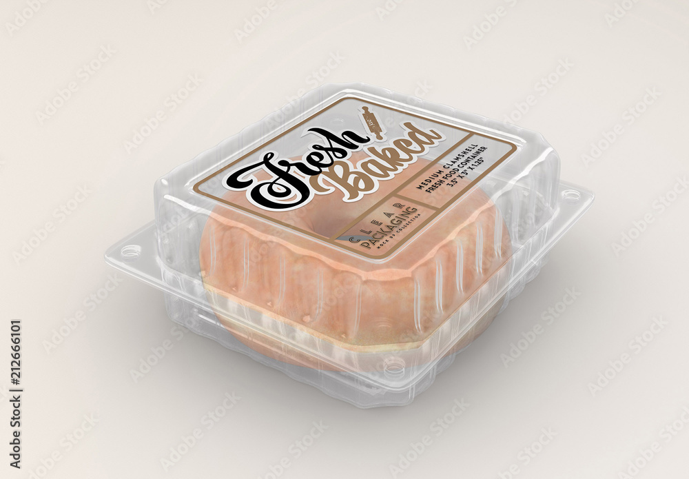 Clear Clamshell Food Container Mockup Stock Template Adobe Stock