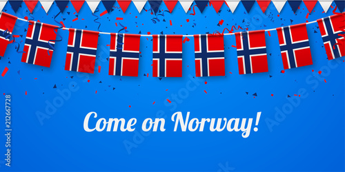Come on Norway! Background with national flags.