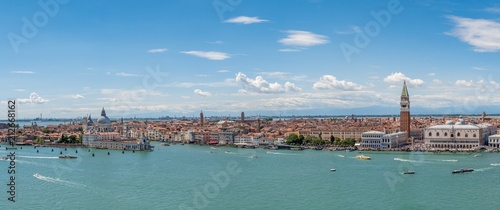 Aerial view on Venice city in Italy.