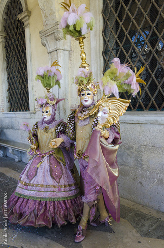 Venice carneval mask - couple in rose