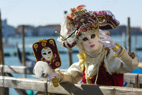 Venice carneval mask looking up