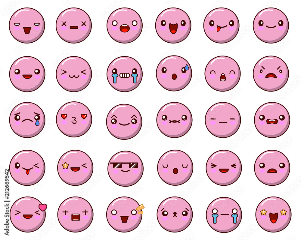 Set of emoticon vector isolated on white background. Emoji vector. Smile icon collection. Emoticon icon web.