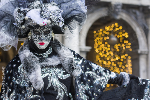 Venice carneval mask in black and white