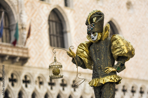Venice carneval mask in gold