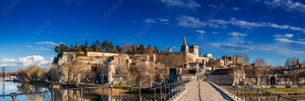 Famous Avignon Bridge also called Pont Saint-Benezet at Avignon France Famous Avignon Bridge also called Pont Saint-Benezet at Avignon France