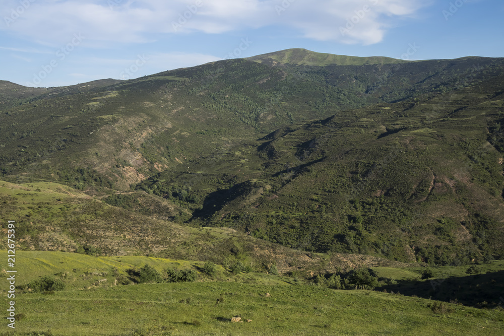 Cameros Mountain range landscape or Siera de Cameros, close to Treguajantes village in La Rioja, Spain