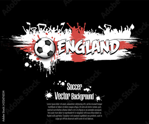 Flag of  England and football fans