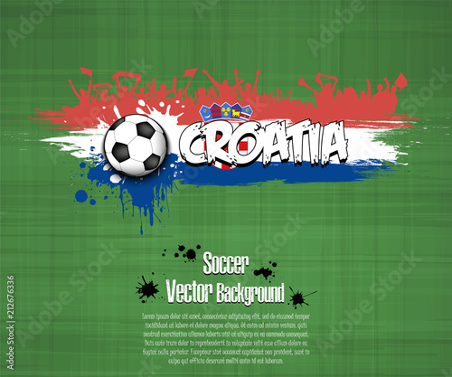 Flag of Croatia and football fans