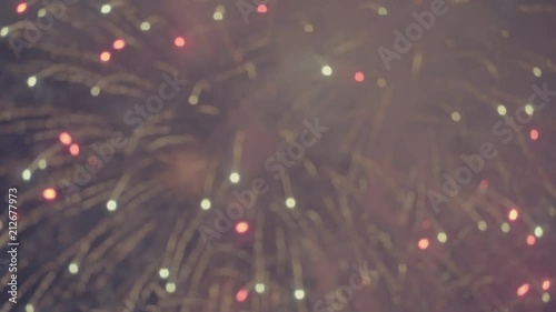 fireworks display in the night sky out of focus effect abstract shot photo