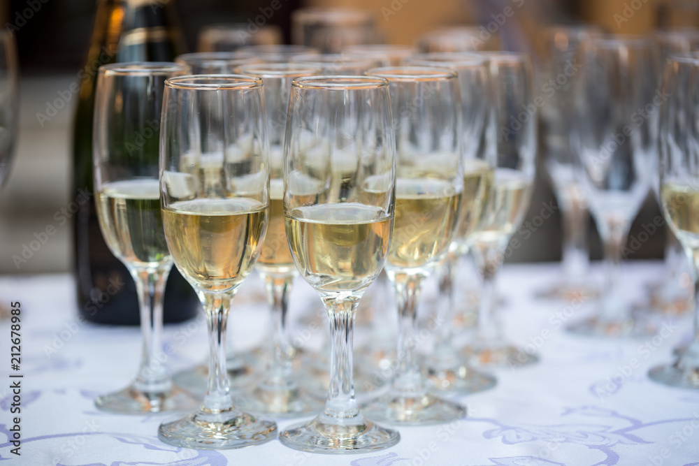 Champagne glasses on a table
Champagne glasses on a table
