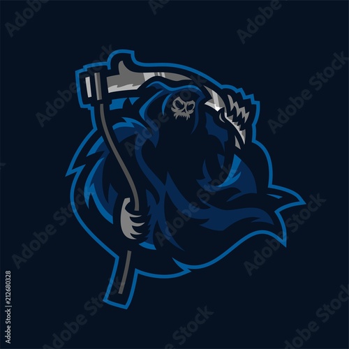 grim reaper esport gaming mascot logo template