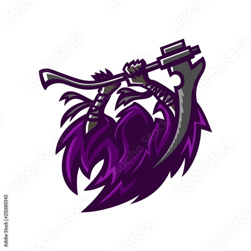 grim reaper esport gaming mascot logo template