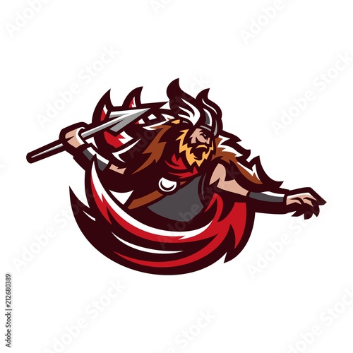 barbarian viking knight esport gaming mascot logo template