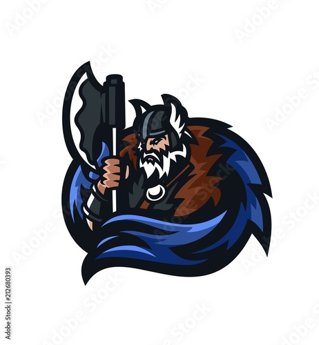barbarian viking knight esport gaming mascot logo template