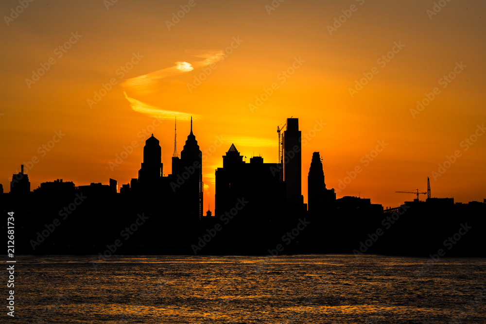 Philadelphia Silhouette Sunset