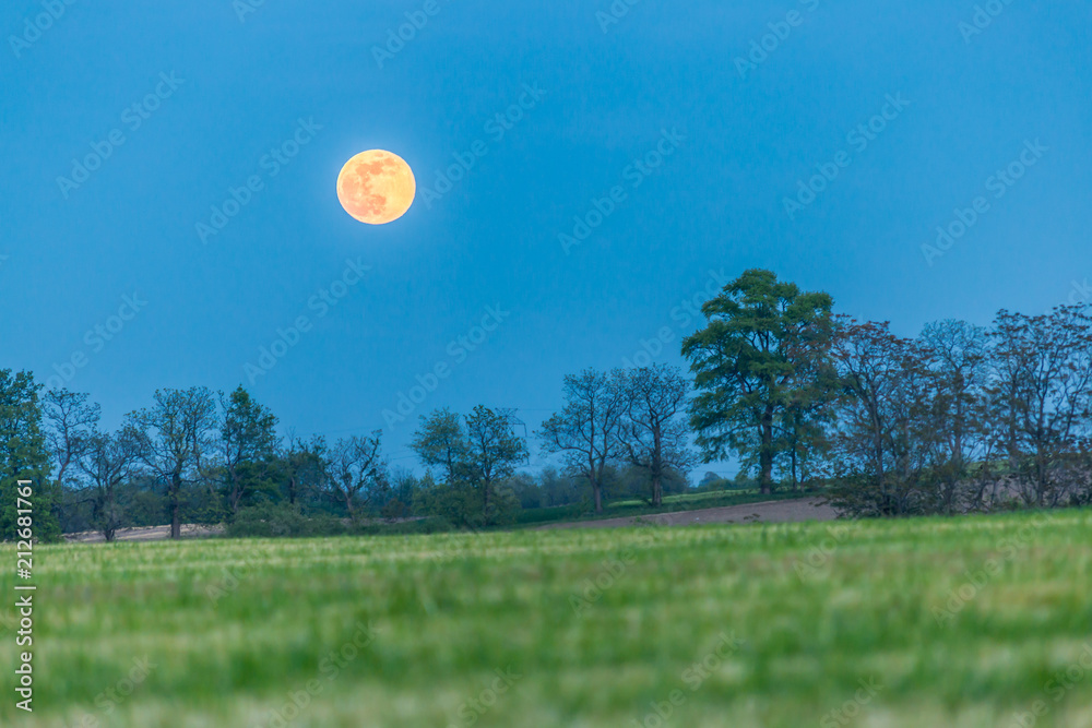 Full moon over Pennsylvania Fields