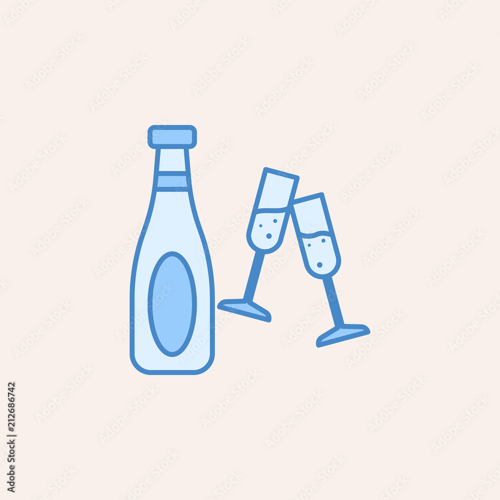 a bottle and glasses of champagne icon. Element of casino icon for mobile concept and web apps. Field outline a bottle and glasses of champagne icon can used for web and mobile a bottle and glasses of champagne icon. Element of casino icon for mobile concept and web apps. Field outline a bottle and glasses of champagne icon can used for web and mobile