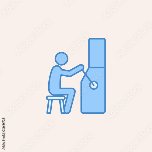 man playing casino icon. Element of casino icon for mobile concept and web apps. Field outline man playing casino icon can be used for web and mobile