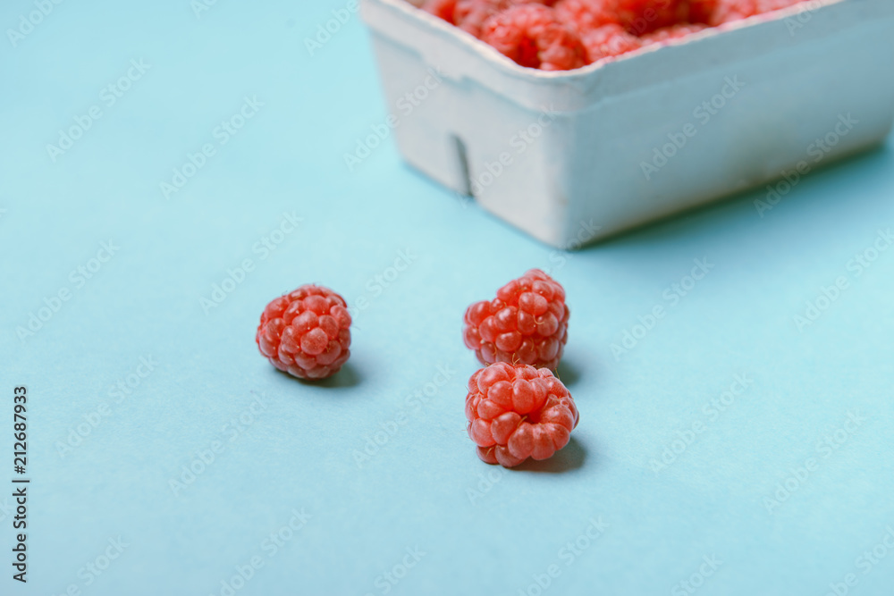 box of raspberries