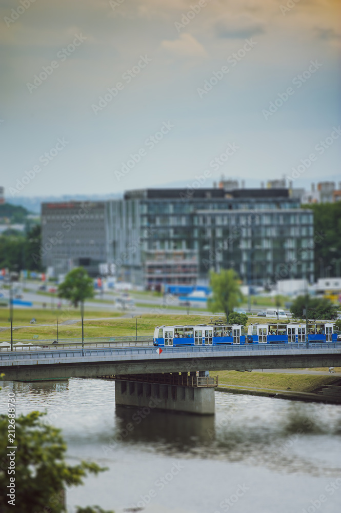 Naklejka premium Beautiful cityscape in summer