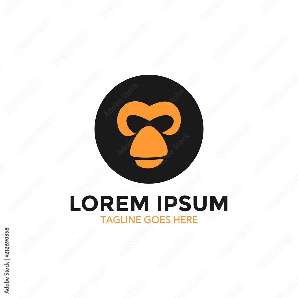 Fototapeta premium szablon logo małpy. małpa