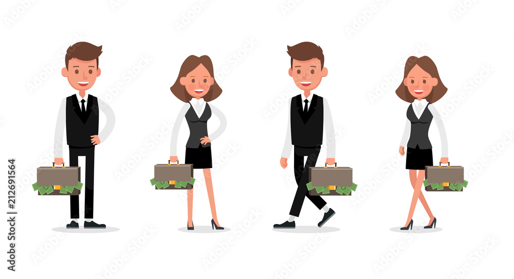 Set of Businessman and Businesswoman character vector design. no23