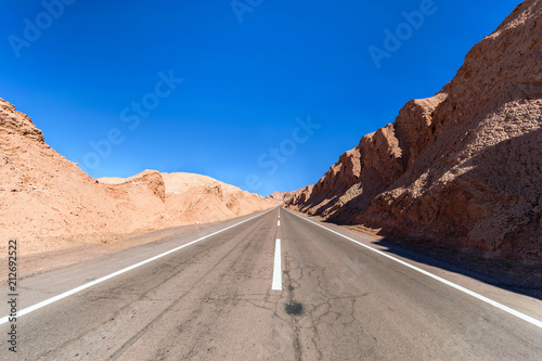 Road to Atacama Desert, San Pedro de Atacam. Antofagasta Region, Chile