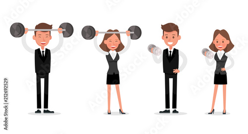 Set of Businessman and Businesswoman character vector design. no30 photo