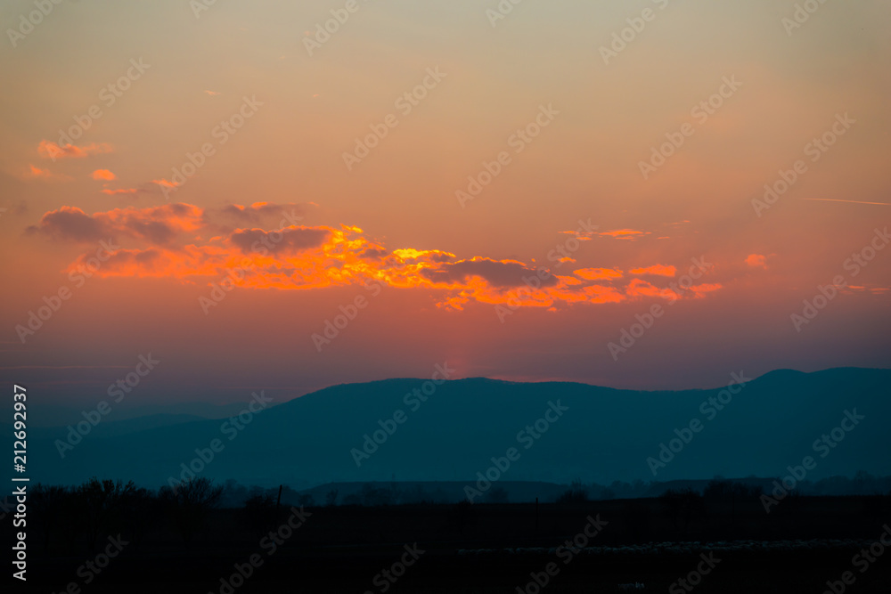 Fantastic sky at the sunset