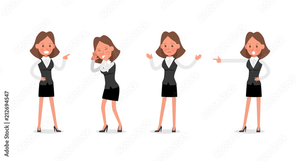 Fototapeta premium Set of Businesswoman character vector design. no19