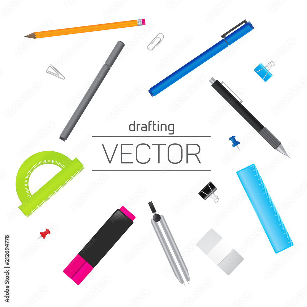 Vector Stationery for design of drafting. Vector Stationery for design of drafting.