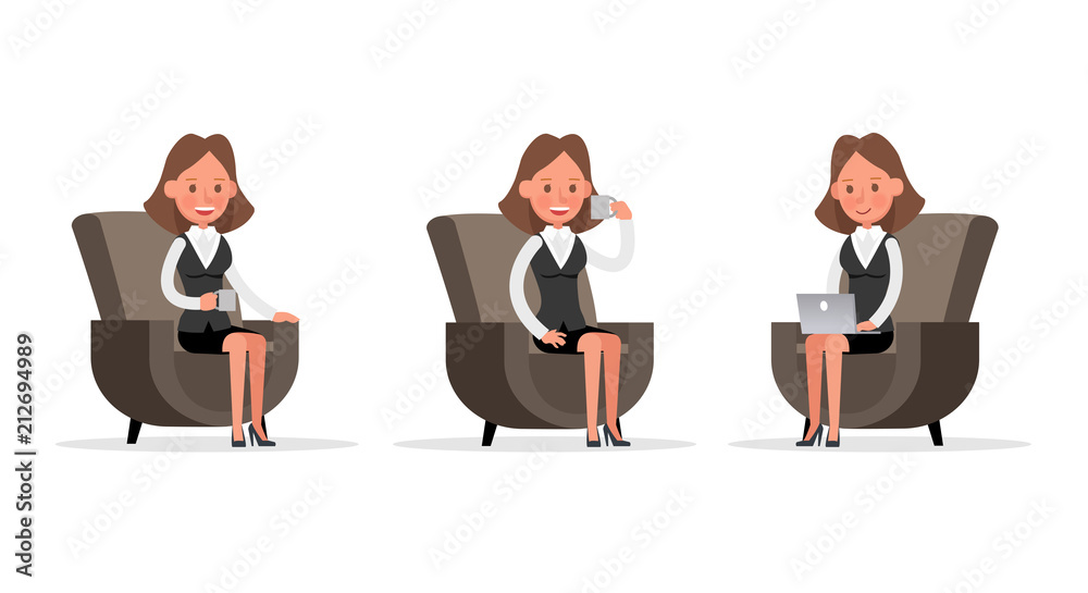 Set of Businesswoman character vector design. no28 Set of Businesswoman character vector design. no28
