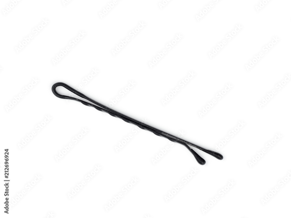 Ταπετσαρία Small black metal hairpin on white