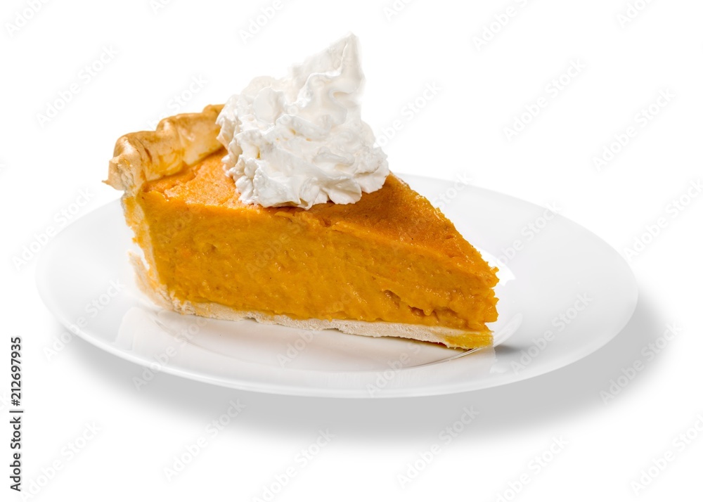 Pumpkin Pie Slice Isolated Pumpkin Pie Slice Isolated