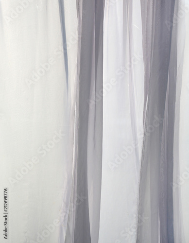 White transparent curtain.