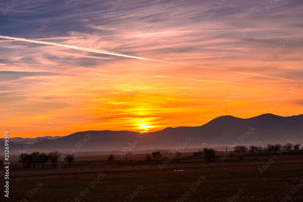 Fototapeta premium Sunset in november