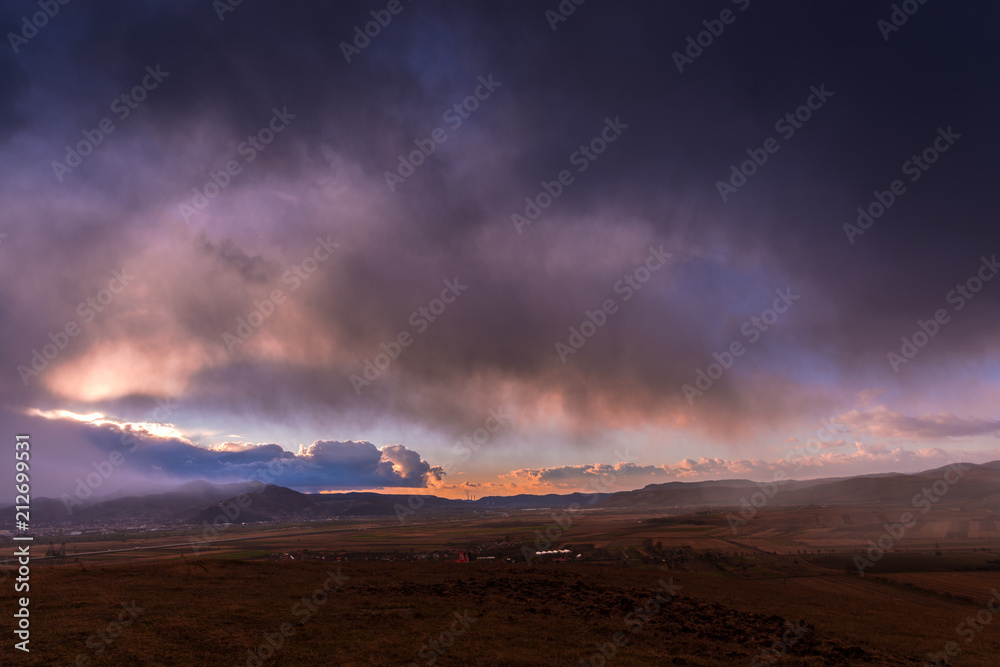 Fototapeta premium Storm snow clouds at the end of november