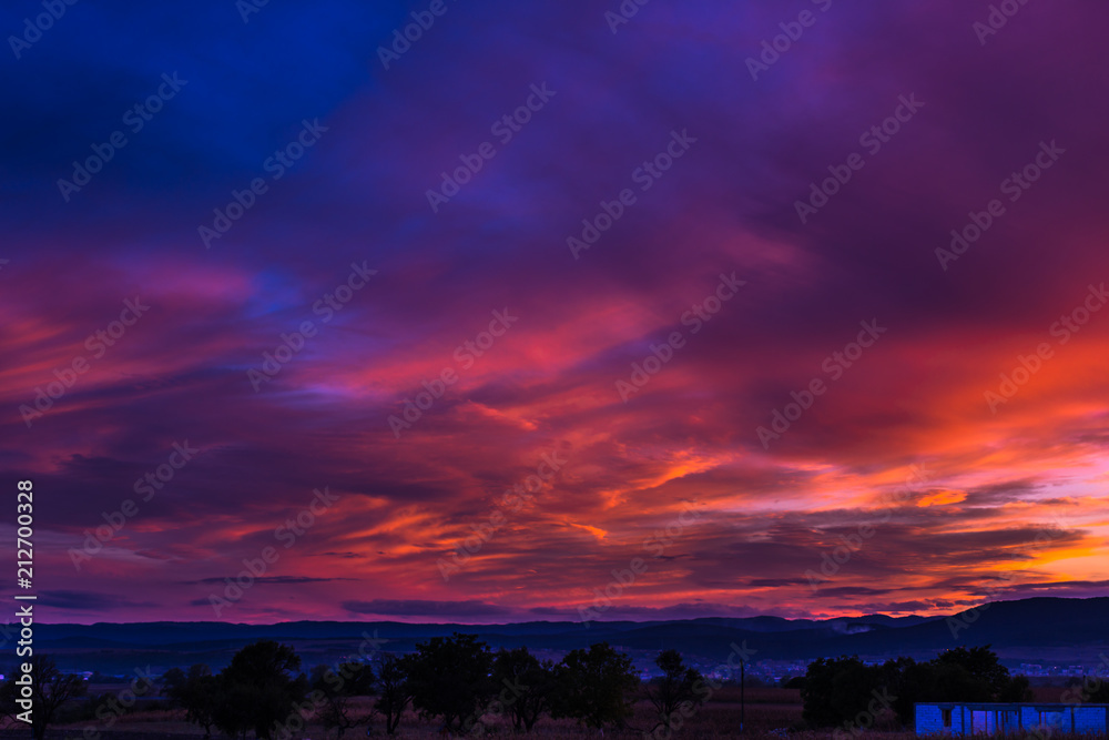 Red clouds at the sunset Red clouds at the sunset