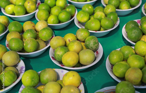 Fresh lemons for sales in the market, Thailand.