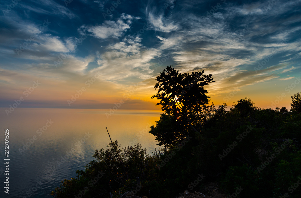 Sea sunset in thassos island, Greece Sea sunset in thassos island, Greece