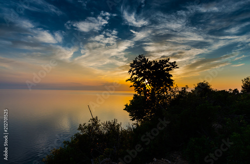 Sea sunset in thassos island, Greece