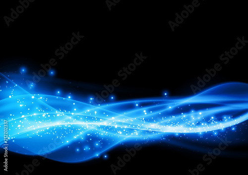 Modern blue speed light wave magical soft swoosh layout