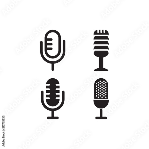 Microphone logo icon template