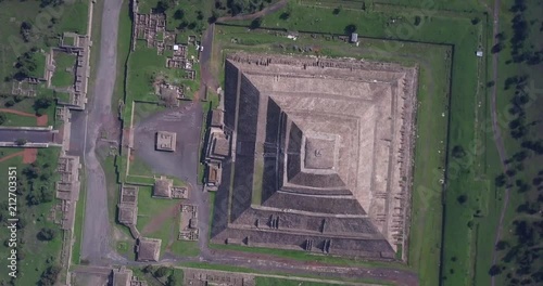 Cinematic Aerial View Of The Pyramids Of Mexico Teotihuacan