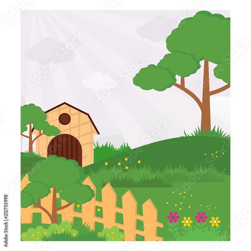 barnyard meadow grassland pasture trees scenery landscape background