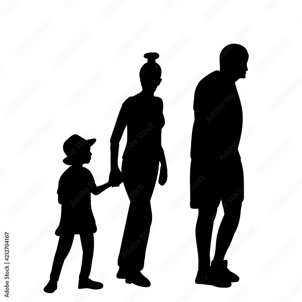 silhouette family going